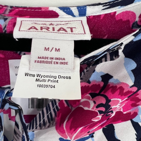 NWT! Ariat Floral Multicolor Wyoming Tiered Full Sleeve Maxi Dress Women’s M - Picture 2 of 12